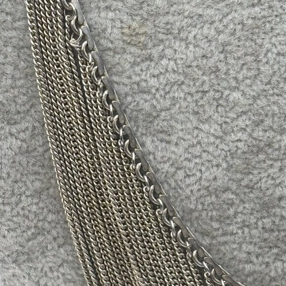 Intimate Silver-Tone Multi-Strand Draped Chain Necklace For Women Feminine - Picture 4 of 12
